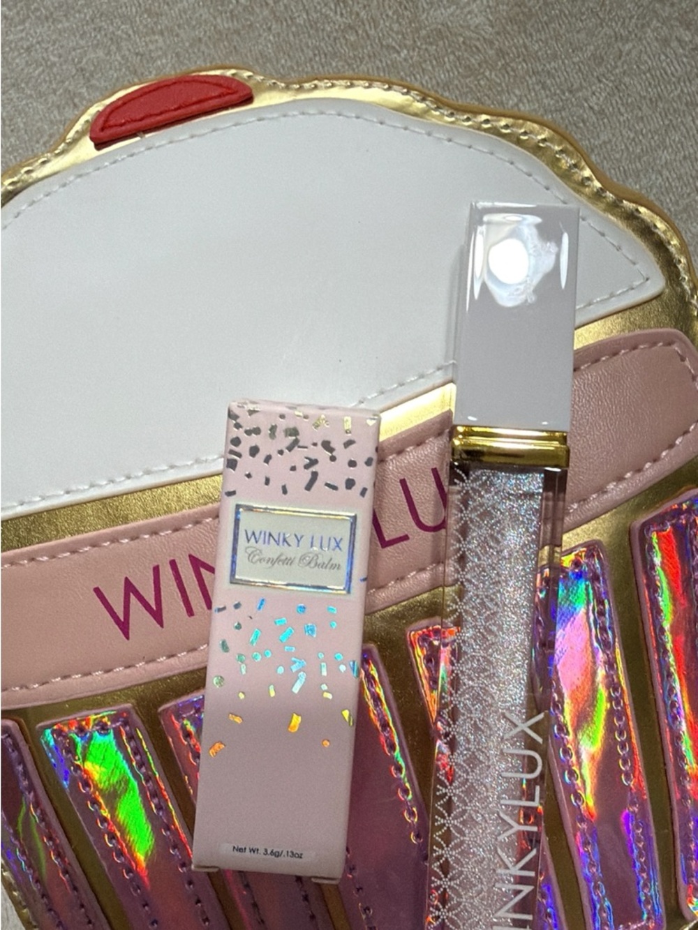 WINKY LUX CupcakeShaped Cosmetic Pouch with gloss and balm